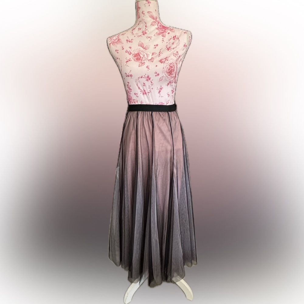 Chicwish Black and Pink Tulle A-Line Skirt